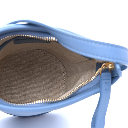 Mansur Gavriel Pebbled Calfskin Zip Bucket Bag Blue 4 of 5