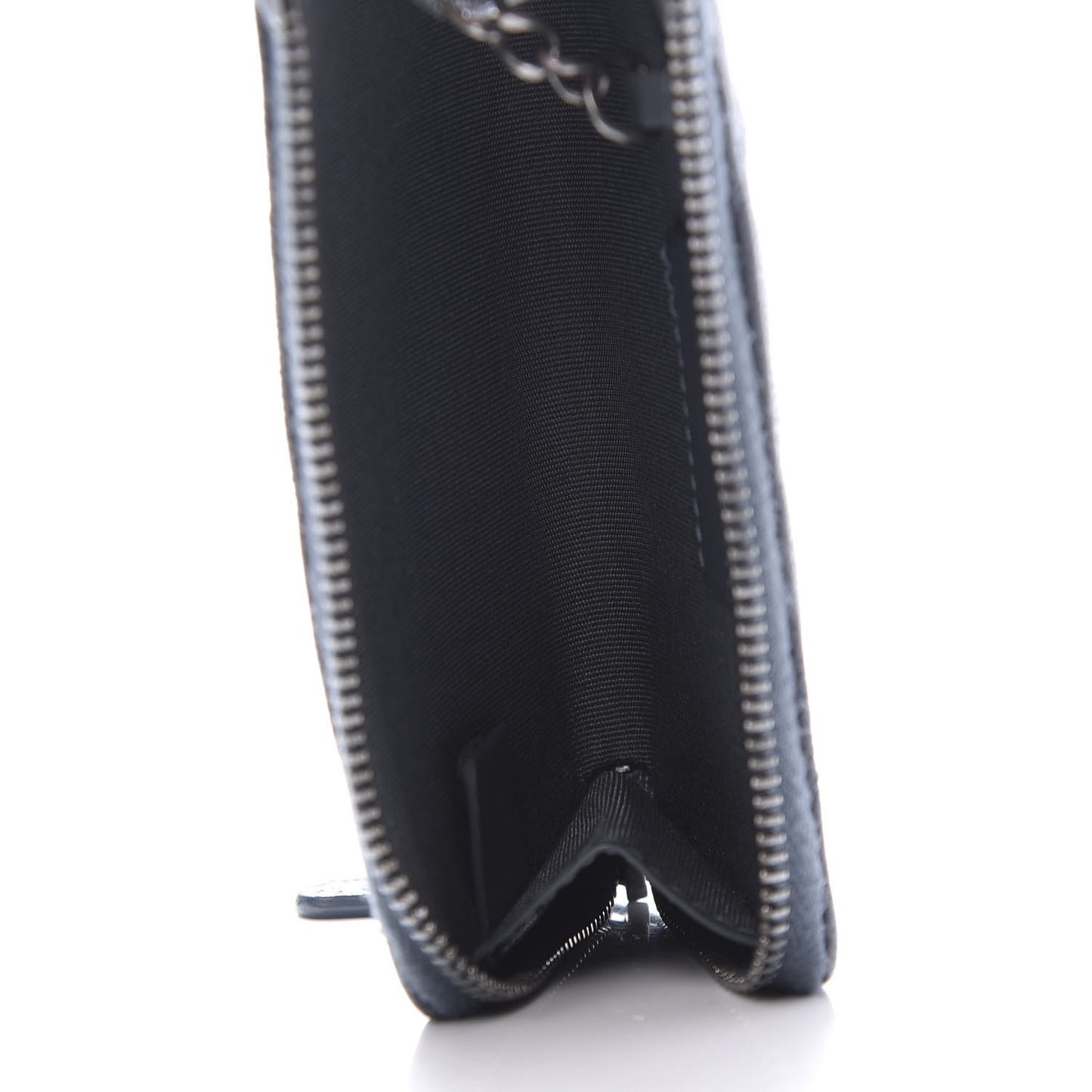 Caviar Quilted Key Holder Case Grey