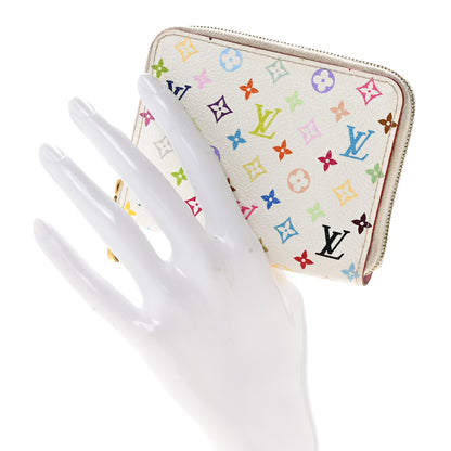 Louis Vuitton Monogram Multicolor Zippy Coin Purse Wallet White Litchi 2 of 11