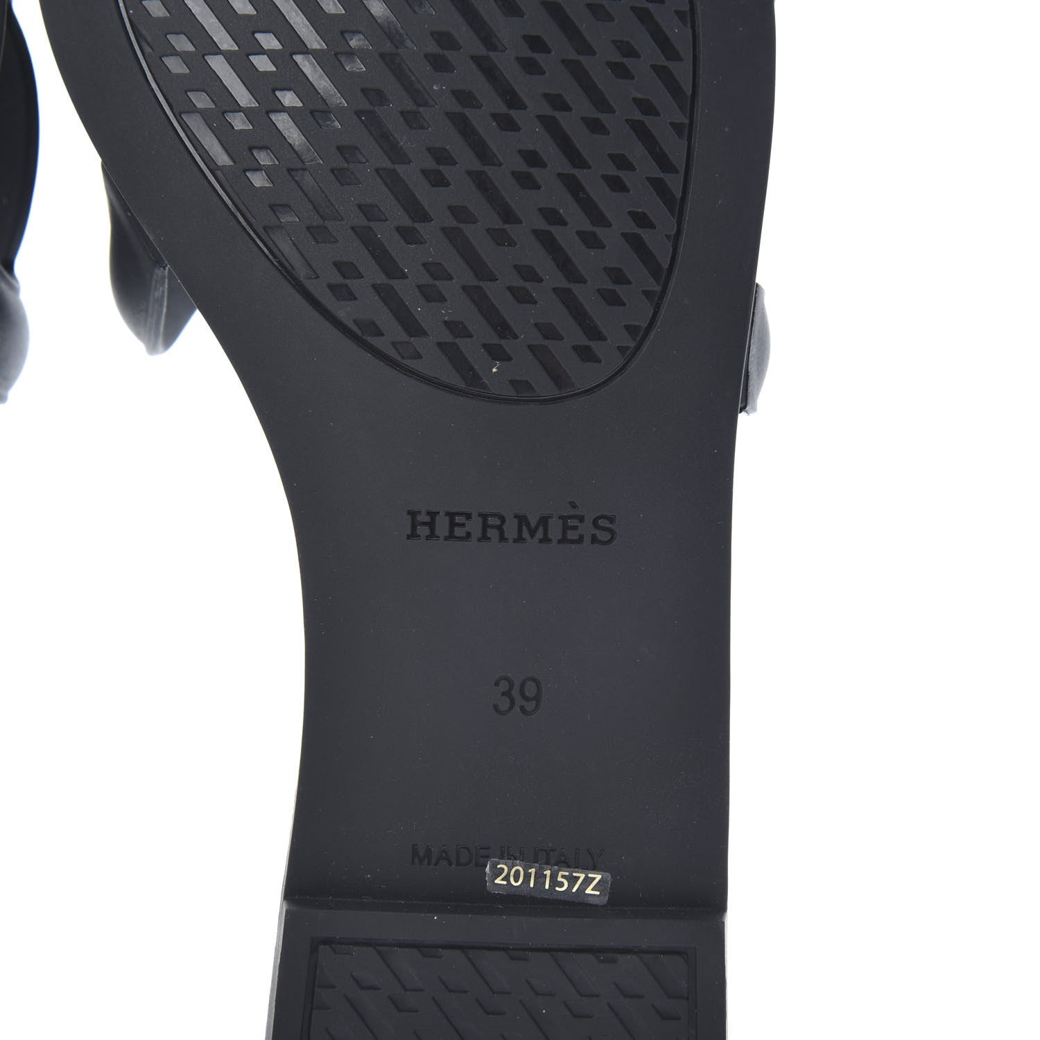 Hermes Rubber Aloha Sandals 39 Black 6 of 8
