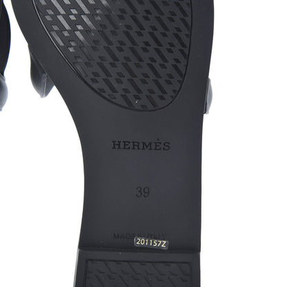 Hermes Rubber Aloha Sandals 39 Black 6 of 8