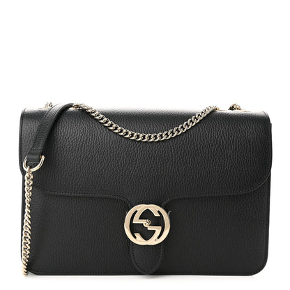 Gucci Dollar Calfskin Interlocking G Shoulder Bag Black 1 of 11