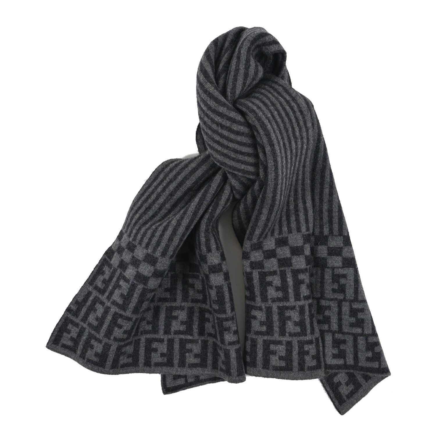 Fendi Wool FF Scarf Grey 1 of 3