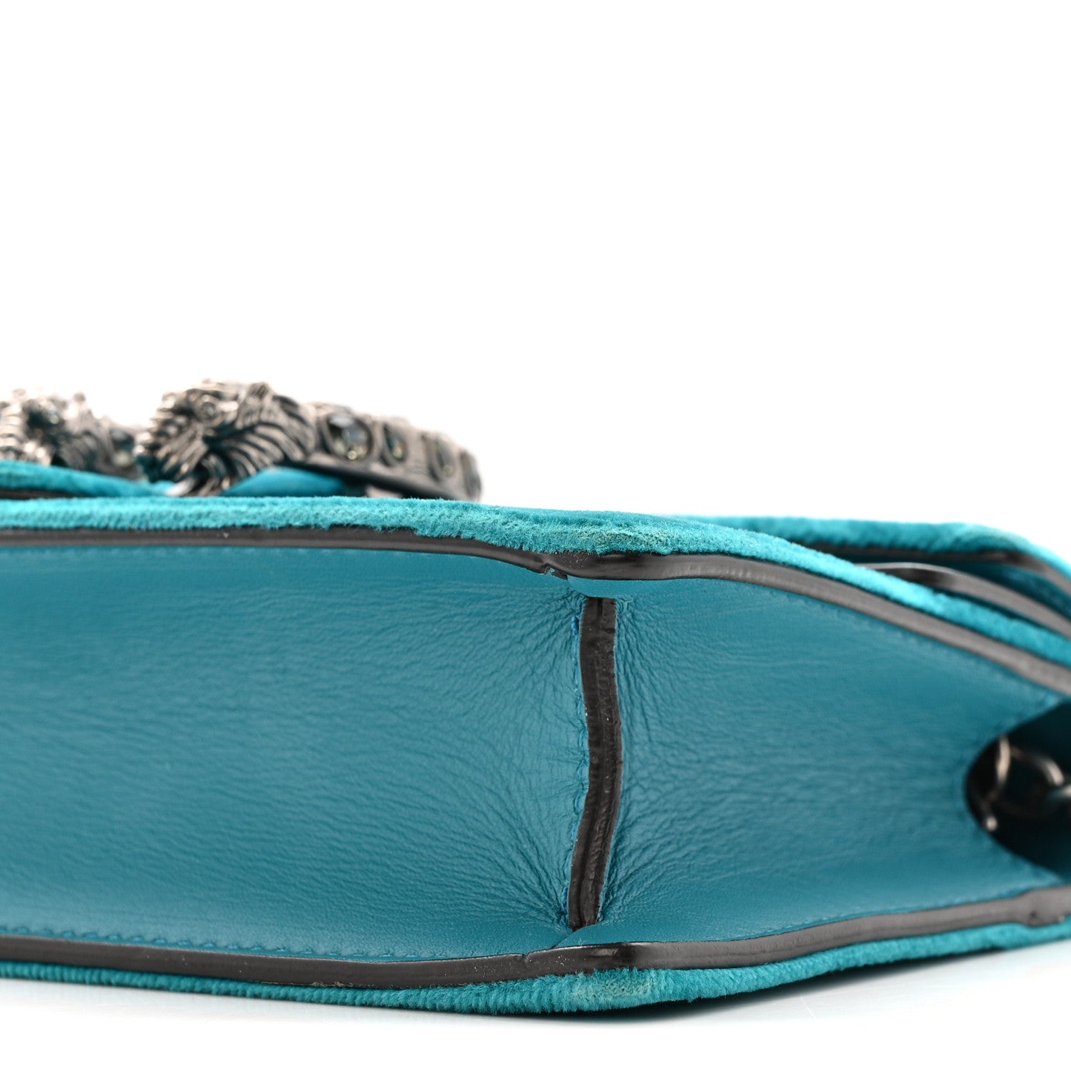 Gucci Velvet Super Mini Dionysus Shoulder Bag Pavone Cyan 9 of 11