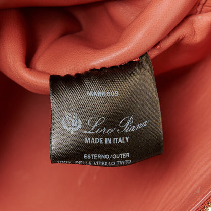 Loro Piana Grained Calfskin L19 Extra Pocket Pouch Coral Fiction 7 of 11