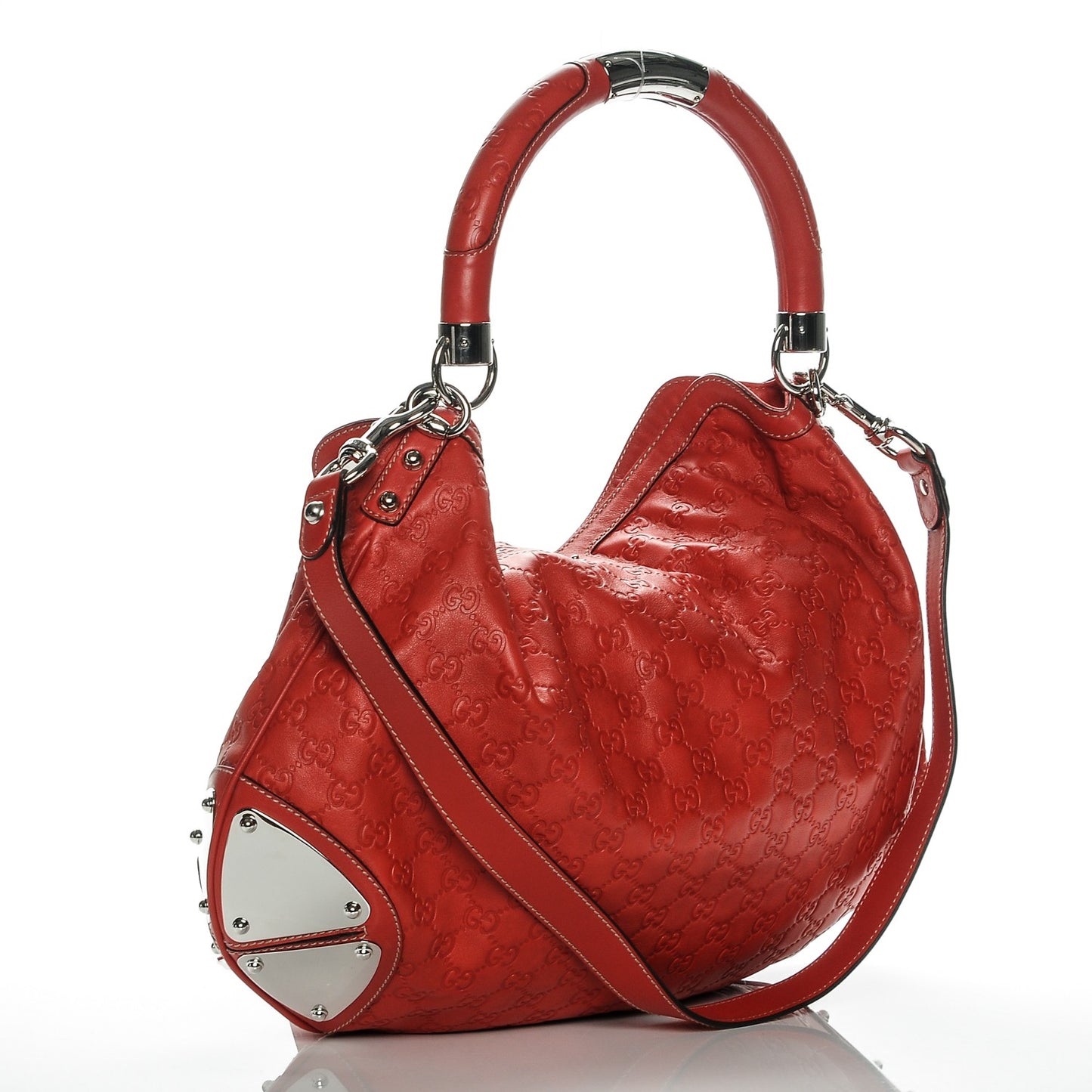 Guccissima Large Indy Top Handle Hobo Red