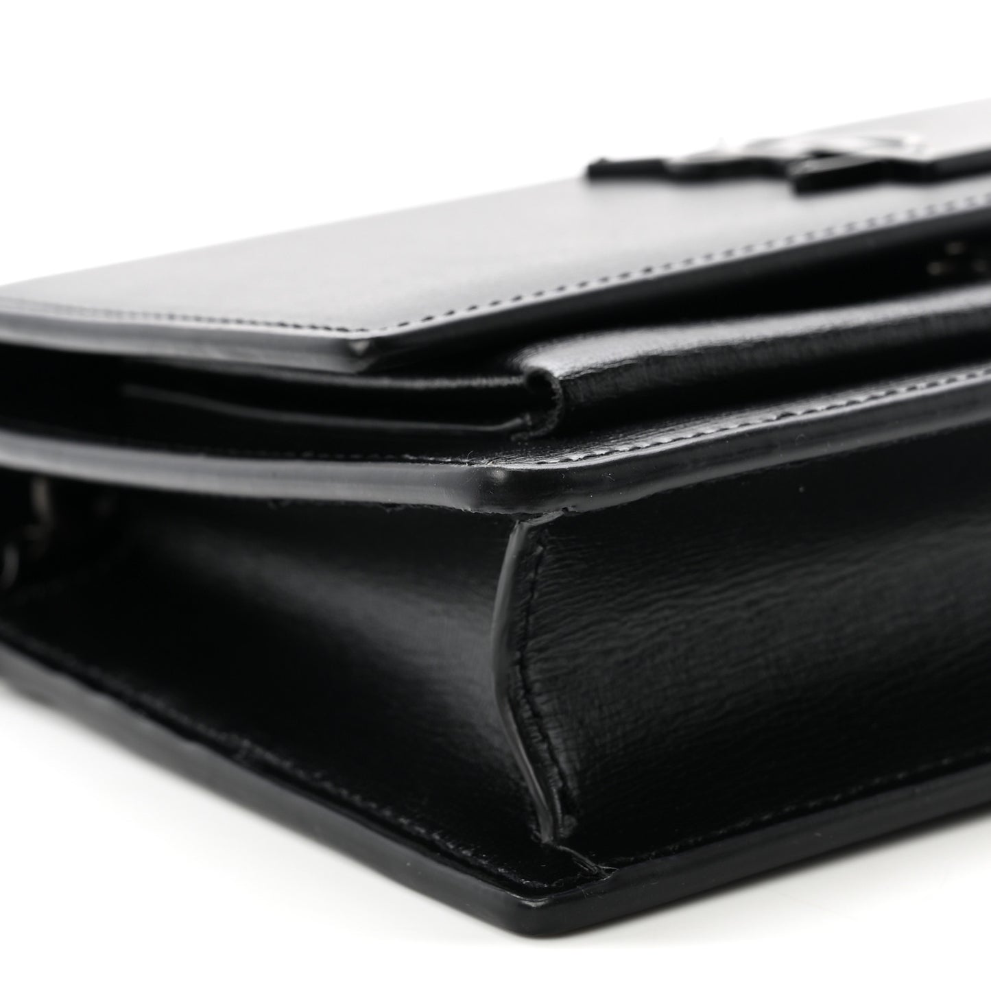 Calfskin Monogram Sunset Chain Wallet Black