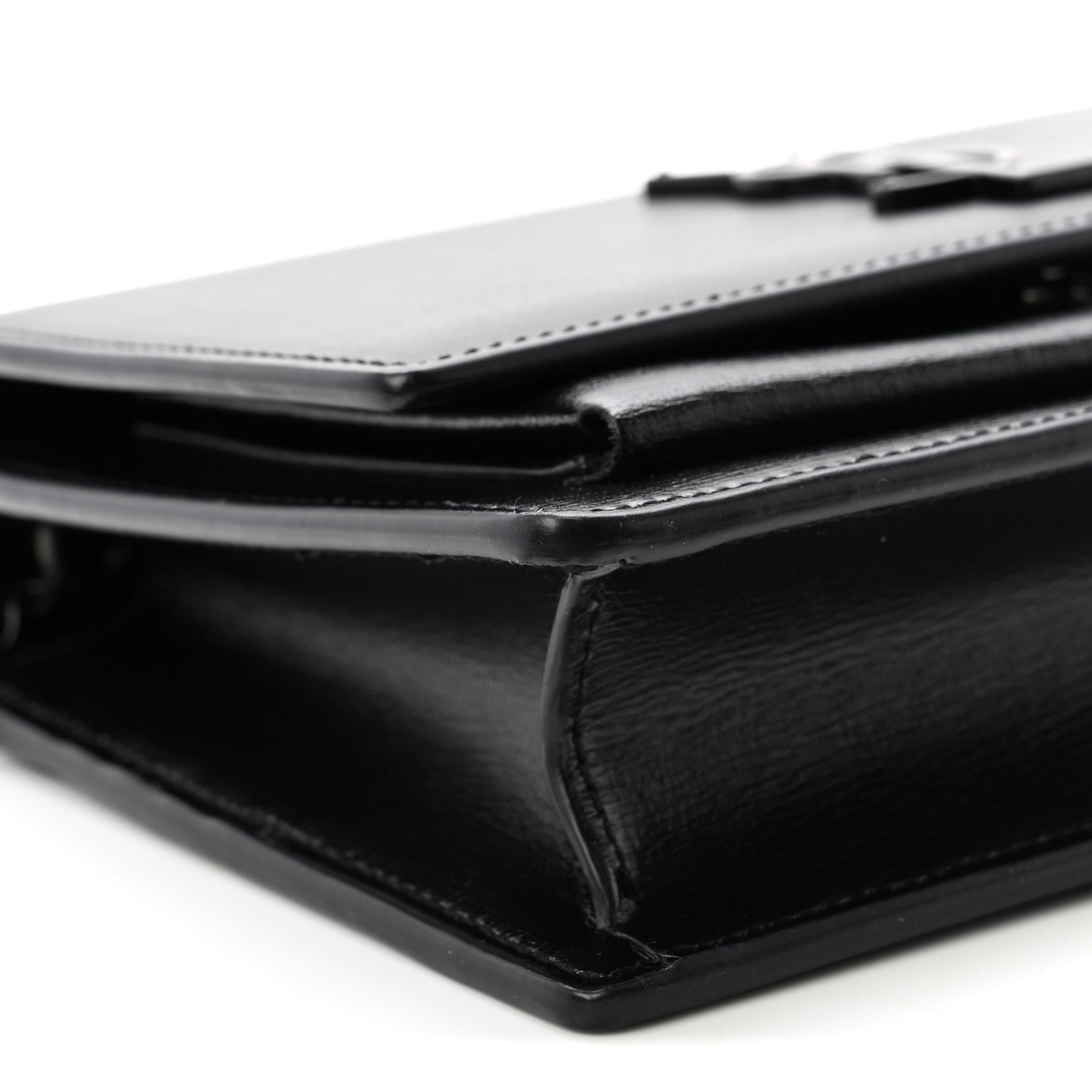Saint Laurent Calfskin Monogram Sunset Chain Wallet Black 8 of 11