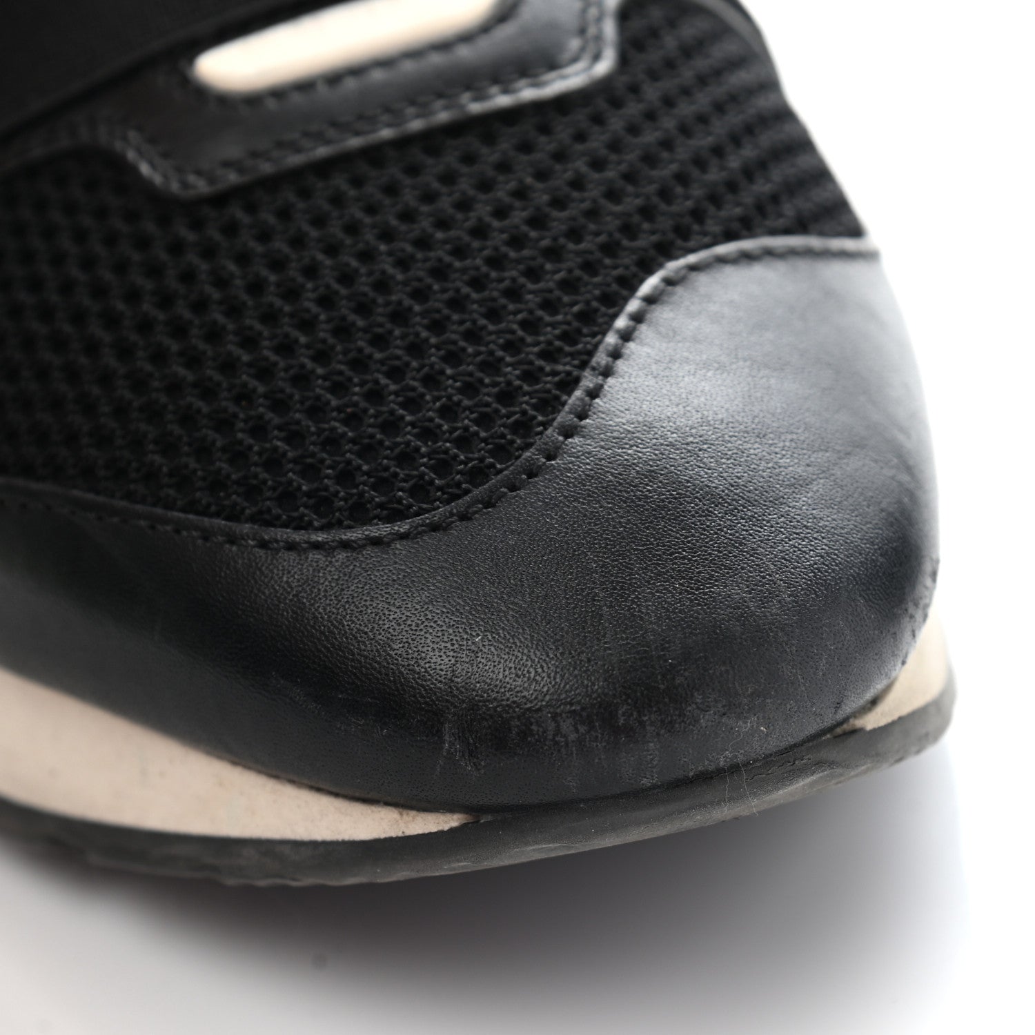 Balenciaga Mesh Calfskin Neoprene Suede Womens Race Runner Sneakers 40 Black 15 of 21