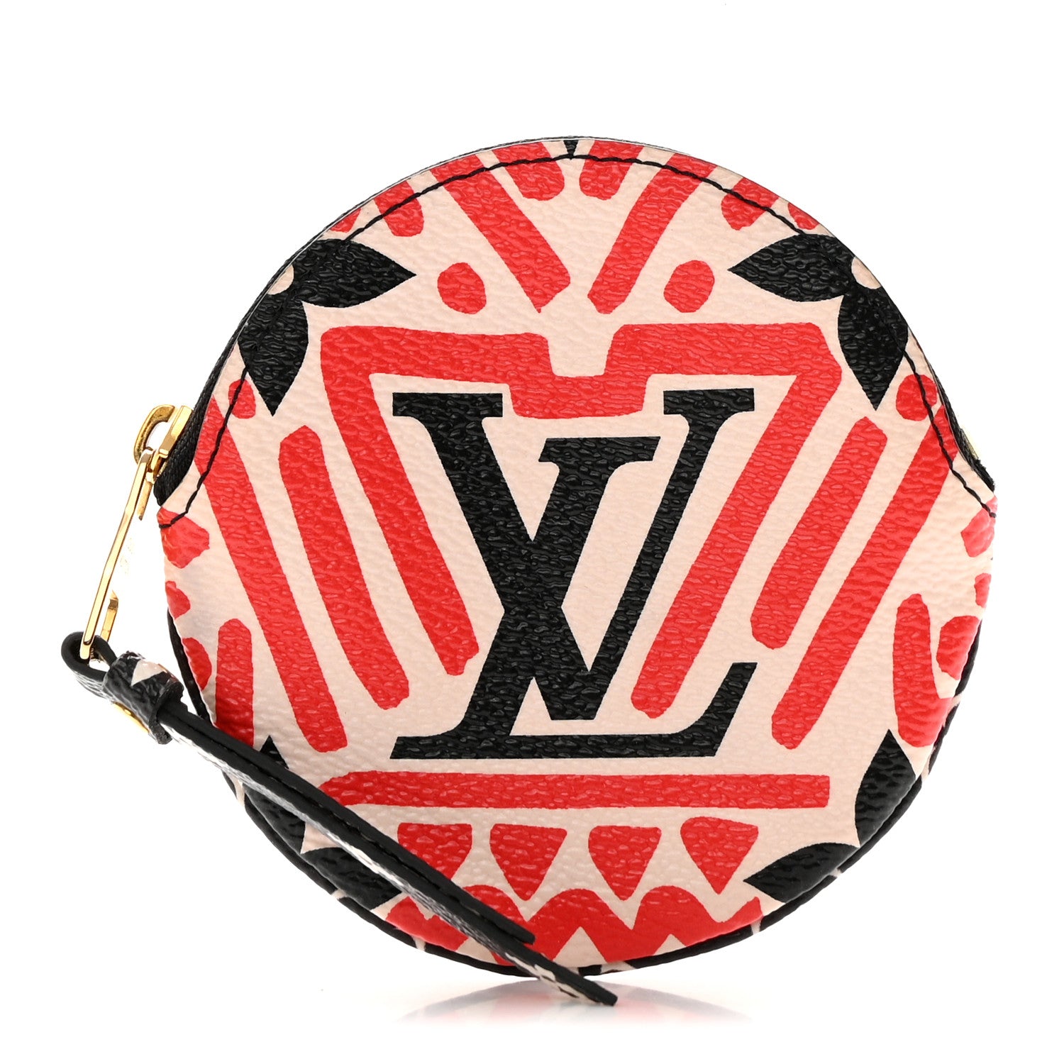 Louis Vuitton Monogram Giant Crafty Round Coin Purse Creme Rouge 1 of 9