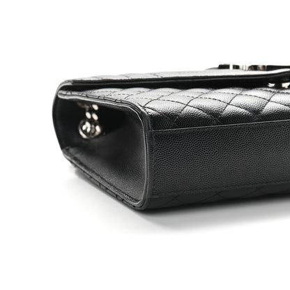 Saint Laurent Grain De Poudre Textured Mixed Matelasse Triquilt Medium Monogram Satchel Black 8 of 10