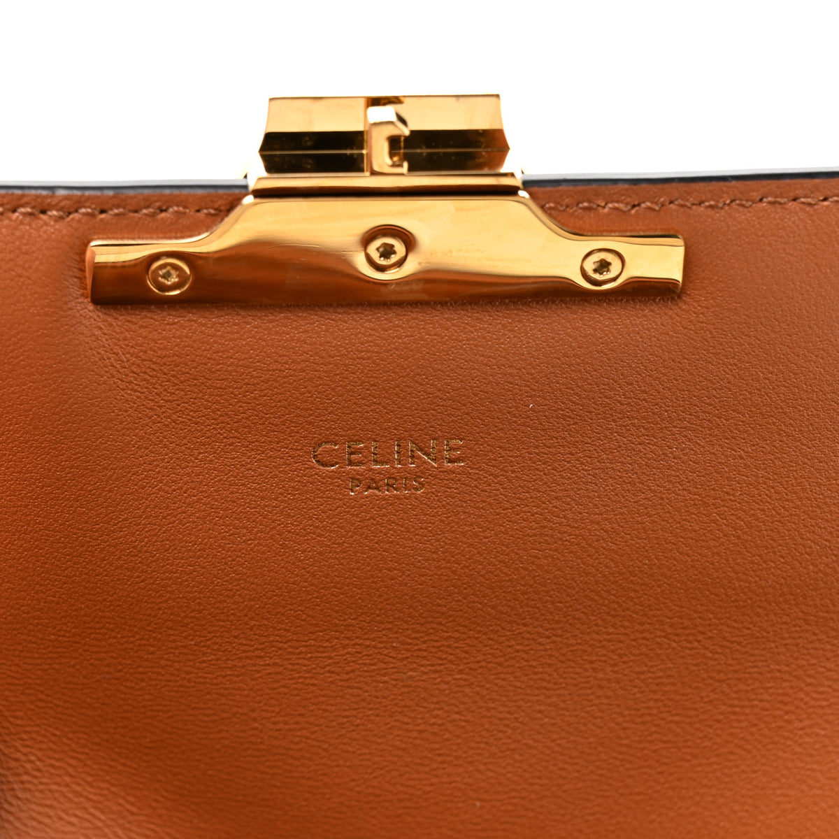 Celine Triomphe Canvas Chain Shoulder Bag Tan 6 of 10