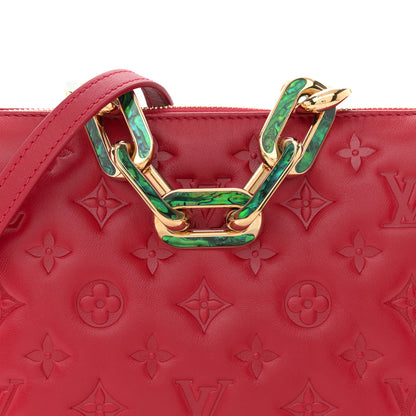 Louis Vuitton Mother of Pearl Lambskin Embossed Monogram Coussin BB Red Green 8 of 12