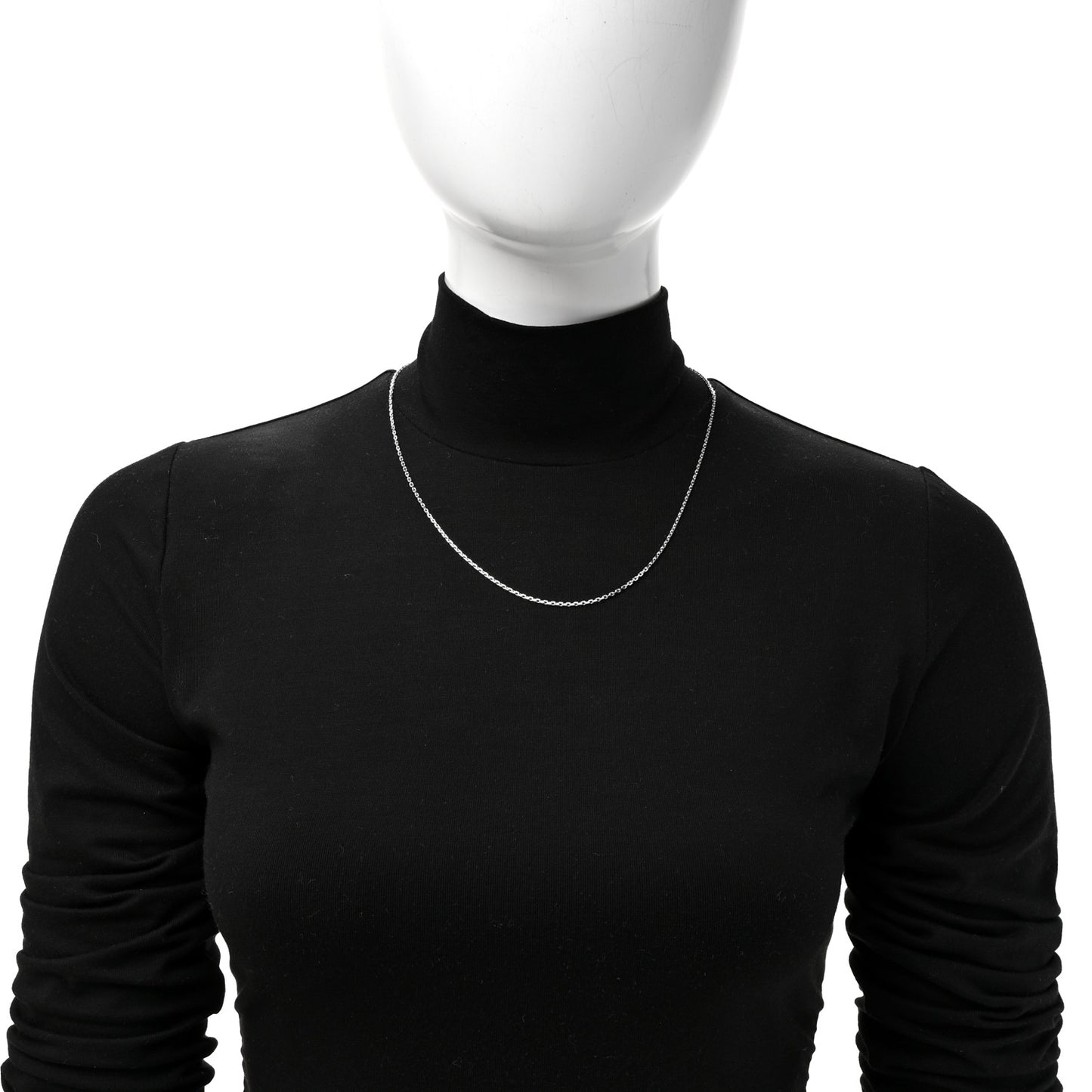 18K White Gold Trace Chain Necklace 50cm