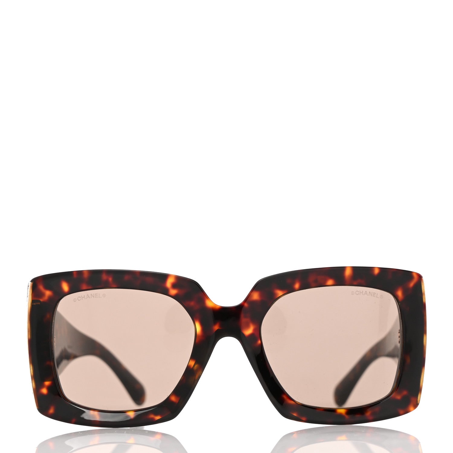 Chanel Acetate Rectangle Sunglasses 5435-A Tortoise 2 of 8