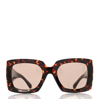 Chanel Acetate Rectangle Sunglasses 5435-A Tortoise 2 of 8