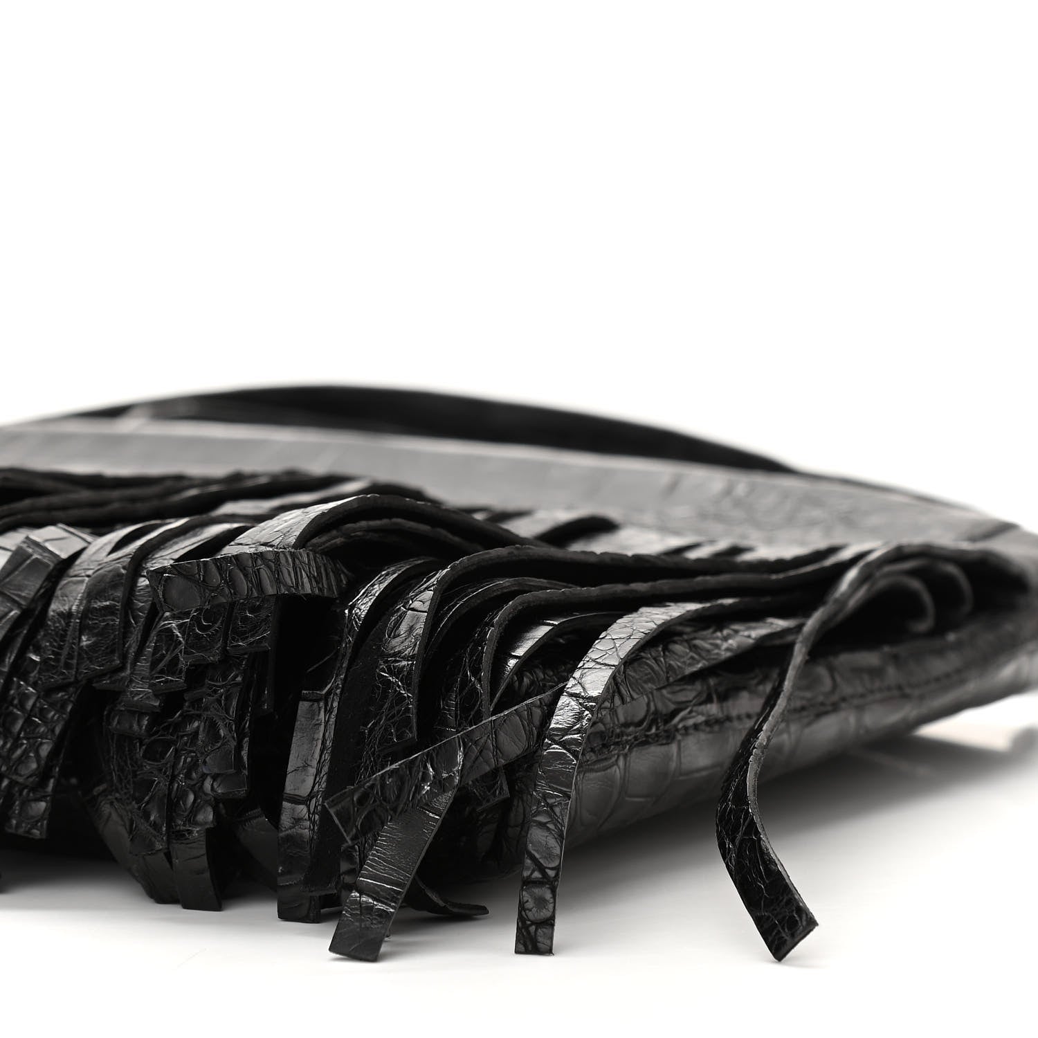 Nancy Gonzalez Crocodile Fringe Crossbody Clutch Black 10 of 10