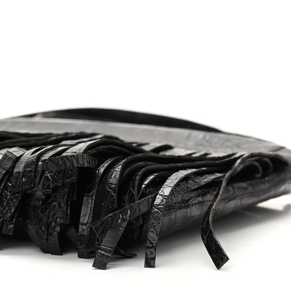 Nancy Gonzalez Crocodile Fringe Crossbody Clutch Black 10 of 10