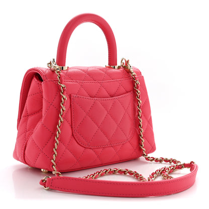 Chanel Caviar Quilted Extra Mini Coco Handle Flap Pink 3 of 10
