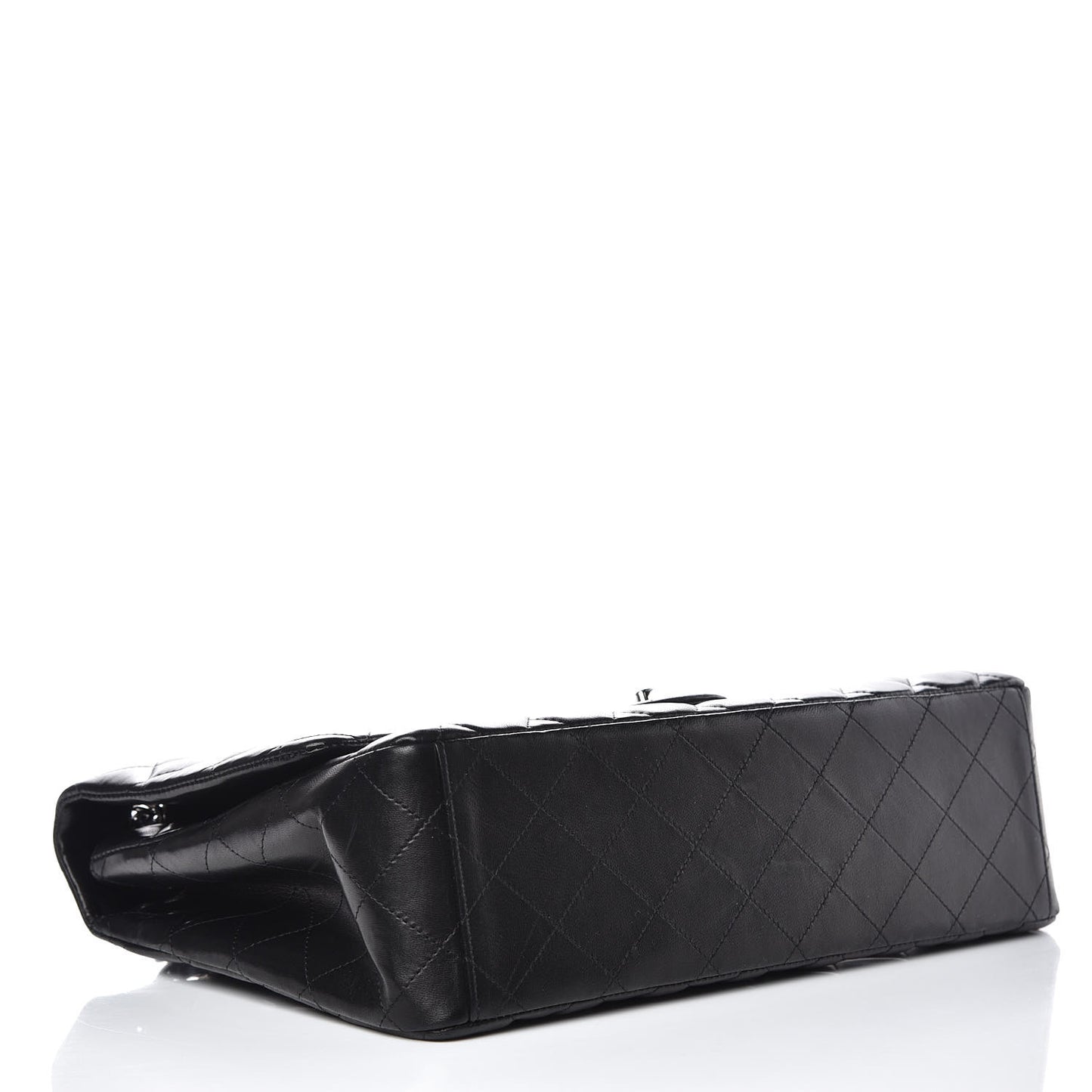Lambskin Quilted Maxi Single Flap Black
