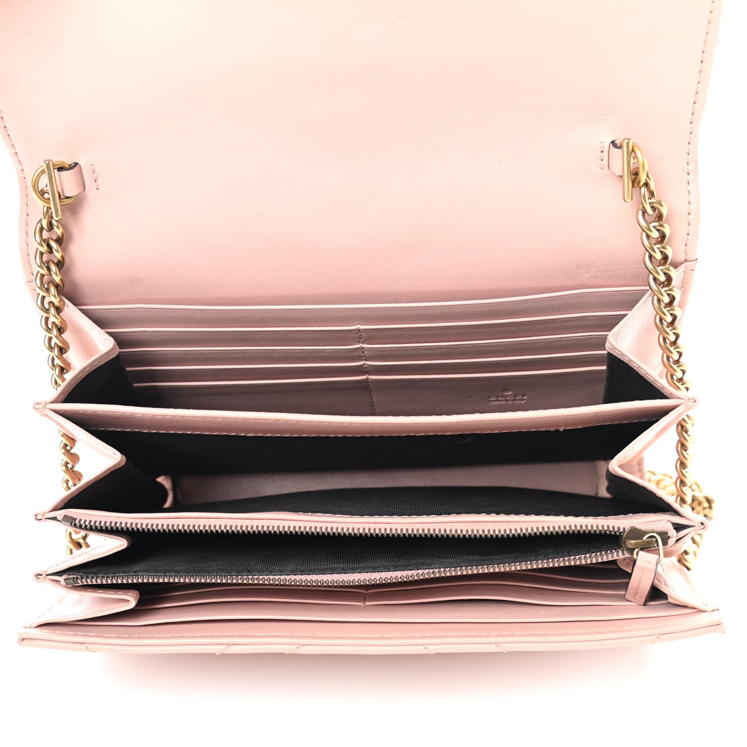 Gucci Calfskin Matelasse GG Marmont Chain Wallet Perfect Pink 4 of 10