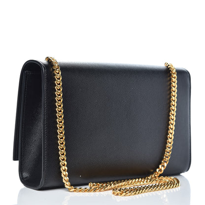 Saint Laurent Grain De Poudre Medium Classic Monogram Kate Satchel Black 2 of 8