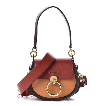 Chloe Calfskin Lizard Embossed Small Tess Bag Sepia Brown 1 of 8