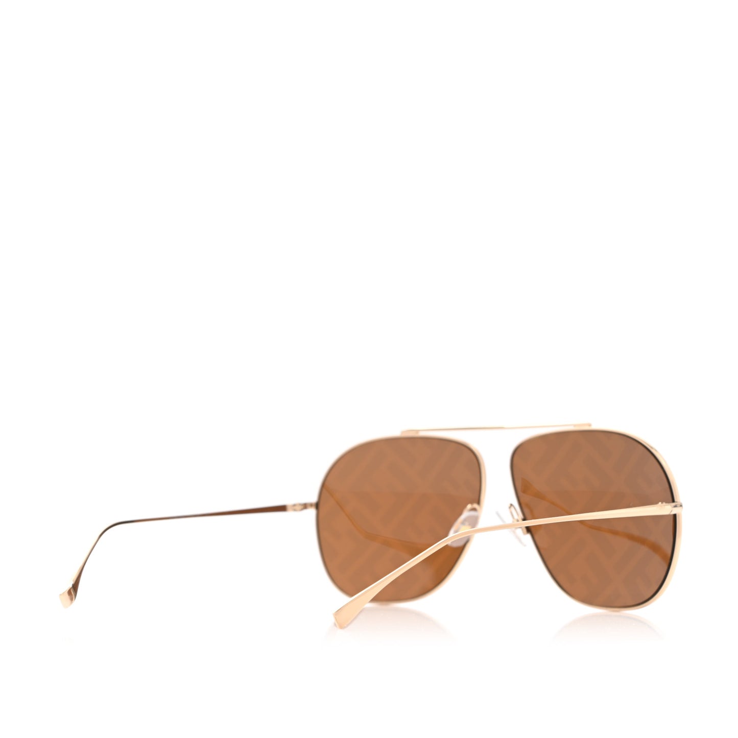 Metal Fendi Forever Aviator Sunglasses FF0407/G/S Gold