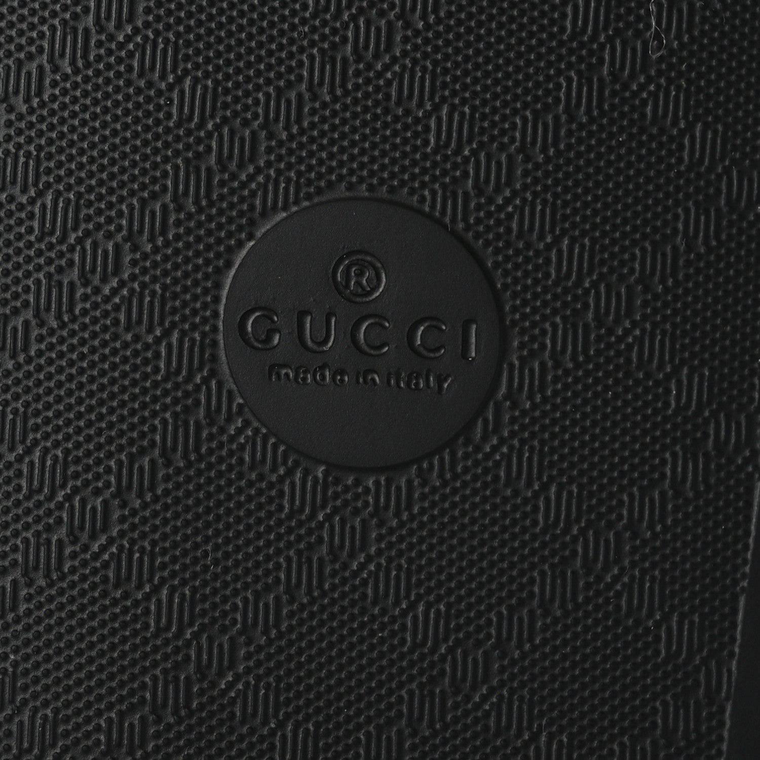 Gucci Rubber GG Monogram Perforated Womens Slide Sandals 39 Black 6 of 6