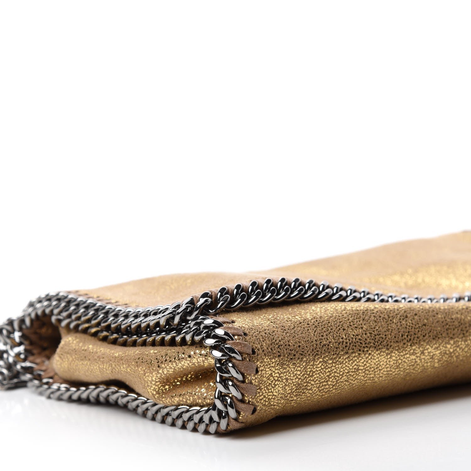 Stella McCartney Metallic Crackle Shaggy Deer Falabella Crossbody Bag Gold 6 of 10