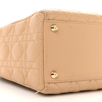 Christian Dior Lambskin Cannage Large Lady Dior Beige 9 of 13