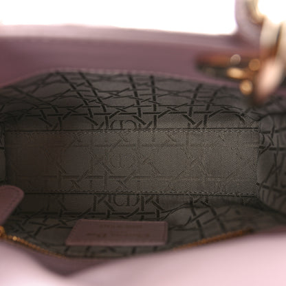 Christian Dior Metallic Lambskin Cannage Mini Lady Dior Lotus 6 of 9