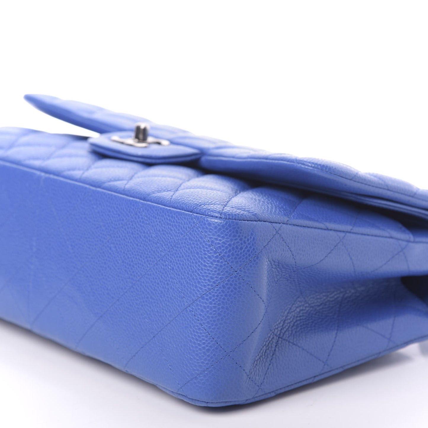 Caviar Quilted Jumbo Double Flap Blue