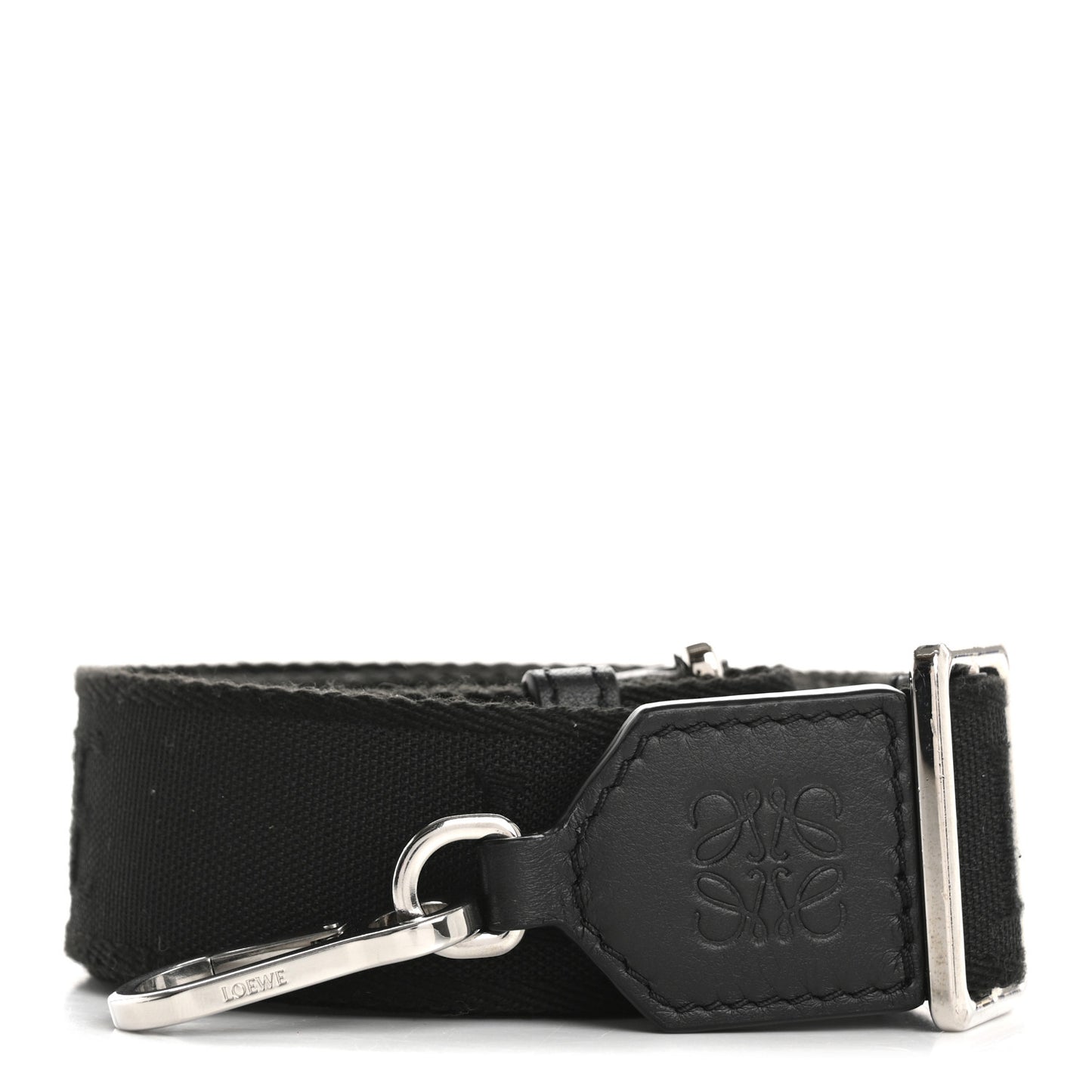 Calfskin Jacquard Webbing Anagram Strap Black