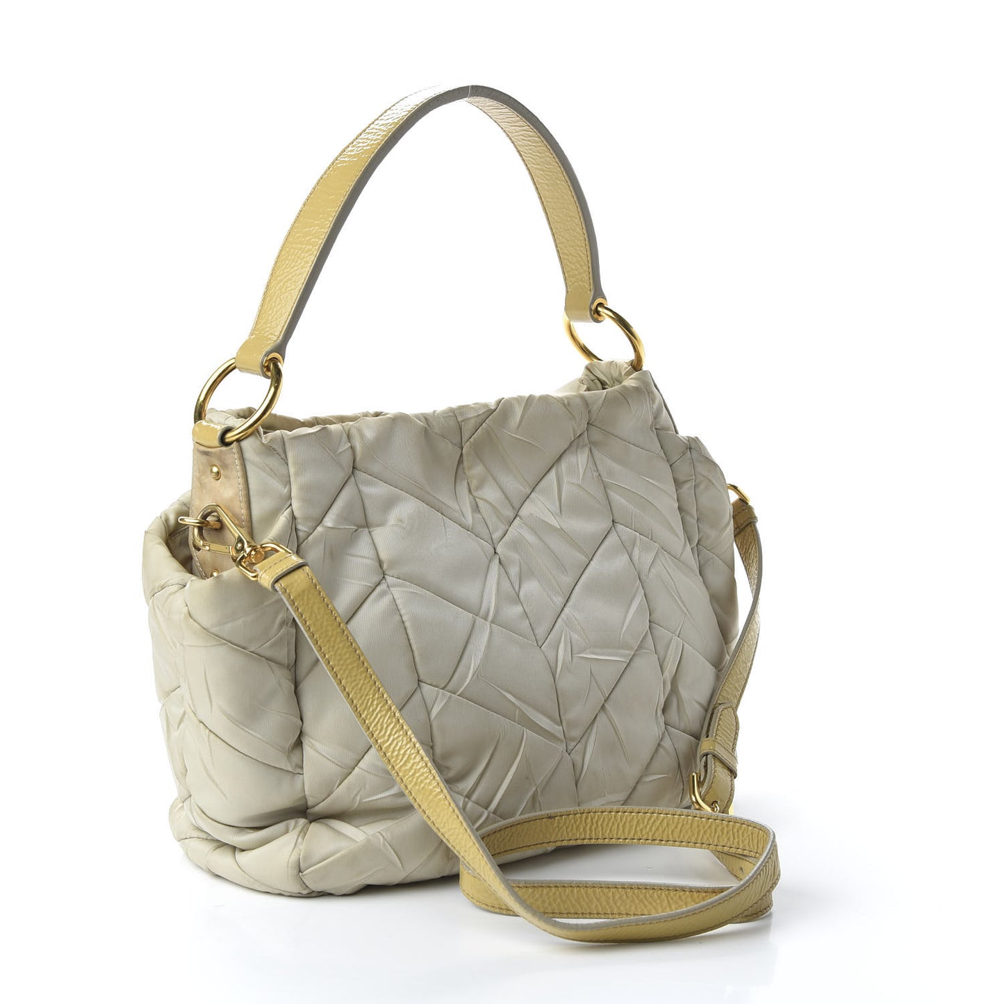 Tessuto Nylon Chevron Quilted Shoulder Bag Lino