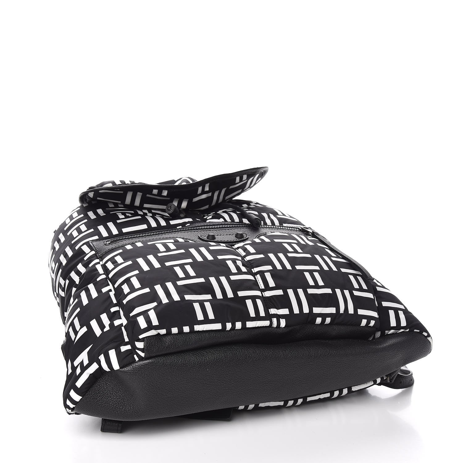 Balenciaga Nylon Rubber Printed S Traveler Backpack Black White 4 of 10