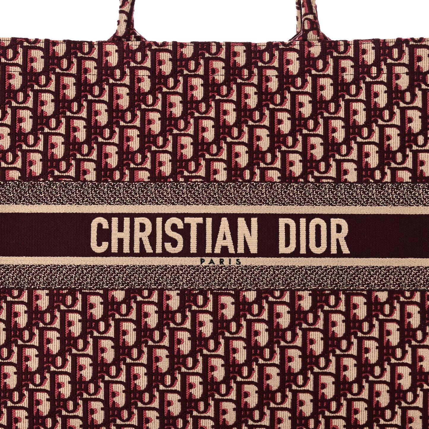 Oblique Large Book Tote Burgundy Multicolor