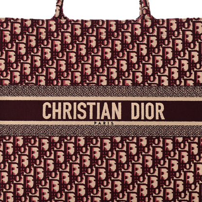 Christian Dior Oblique Large Book Tote Burgundy Multicolor 8 of 10