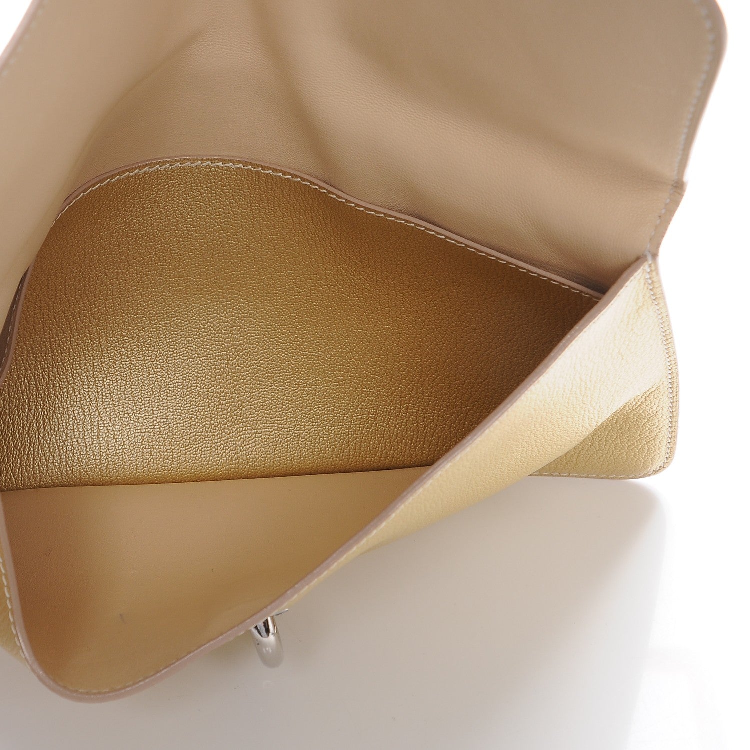 Hermes Metallic Chevre Chaine D'Ancre Clutch Gold 5 of 8
