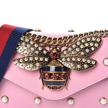 Gucci Nappa Pearl Studded Mini Queen Margaret Broadway Shoulder Bag Sugar Pink 8 of 11