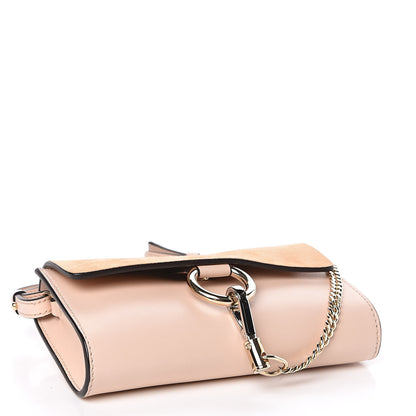 Chloe Suede Calfskin Mini Faye Shoulder Bag Cement Pink 4 of 9