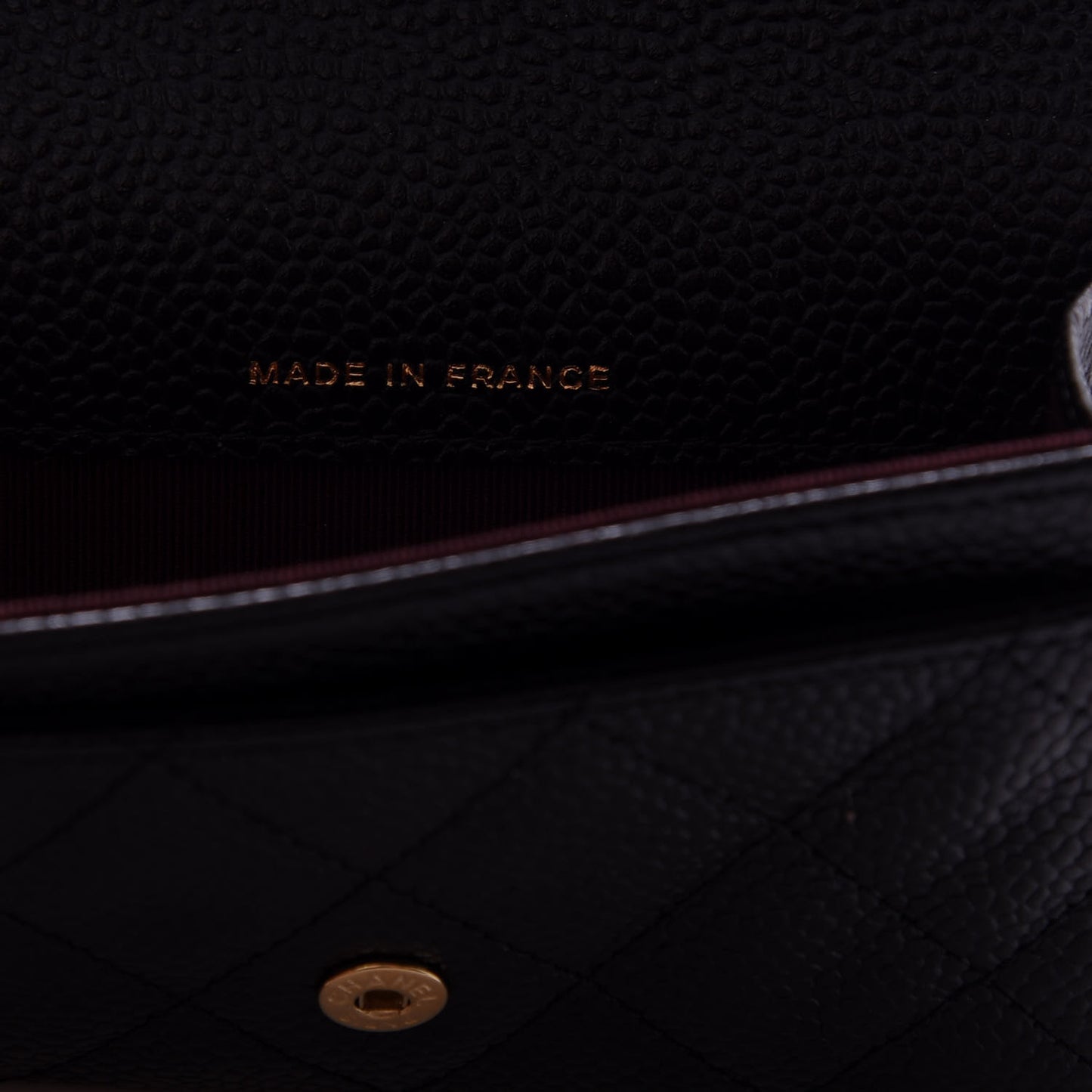 Caviar Quilted Flap Card Holder Black