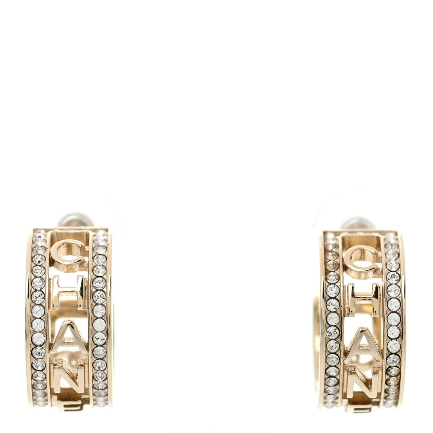 Metal Crystal Bow-tiful CC Hoop Earrings Gold