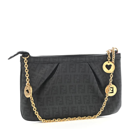 Fendi Zucchino Spalmati Forever Pochette Moro Black 2 of 8
