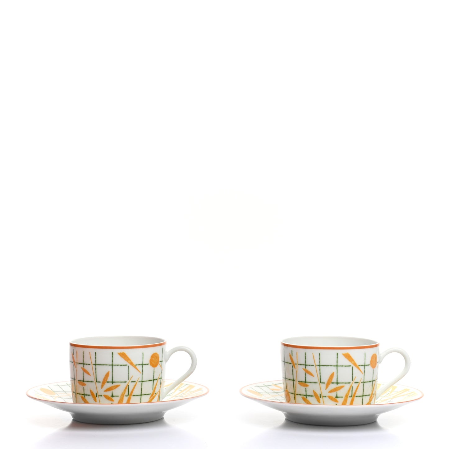 Porcelain A Walk In The Garden Tea Cup And Saucer Set Of 2