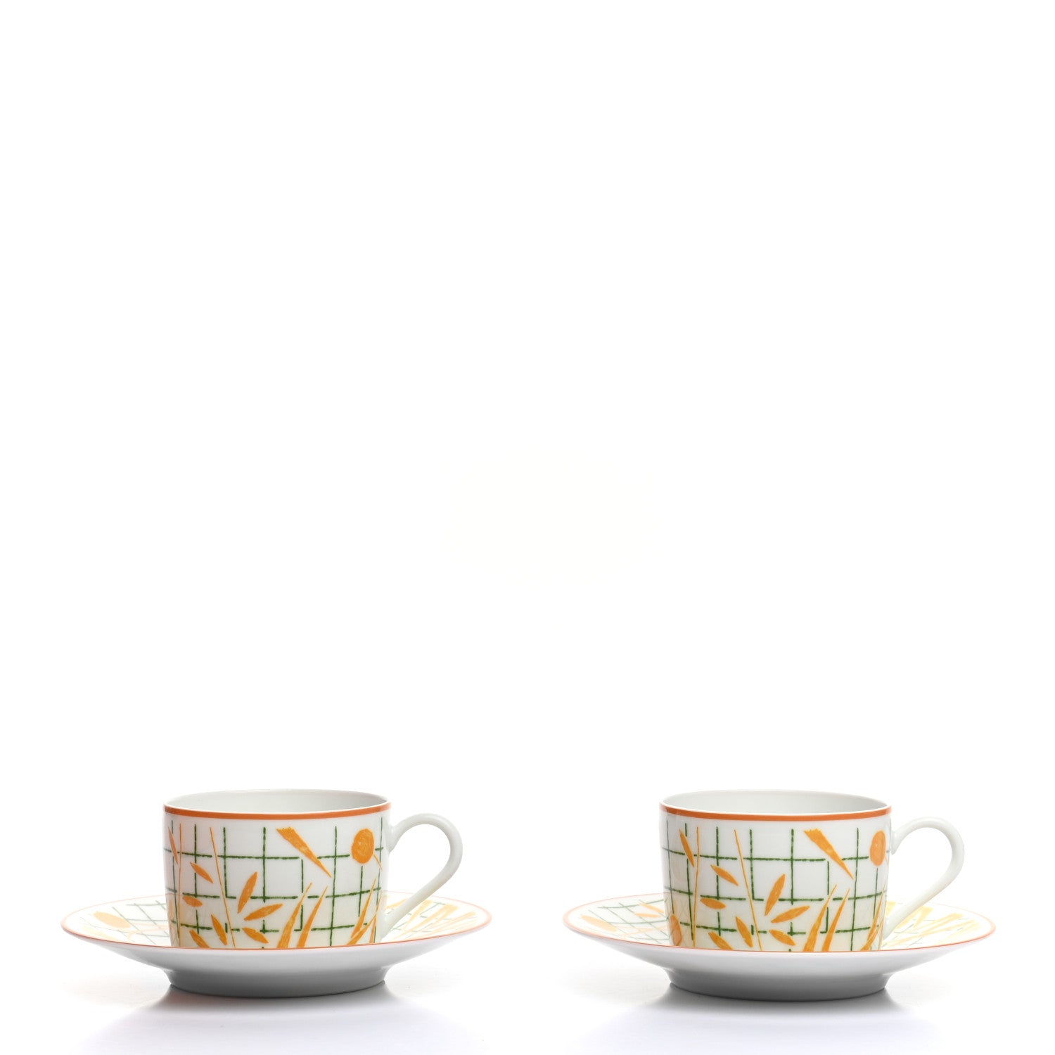 Hermes Porcelain A Walk In The Garden Tea Cup And Saucer Set Of 2 3 of 8