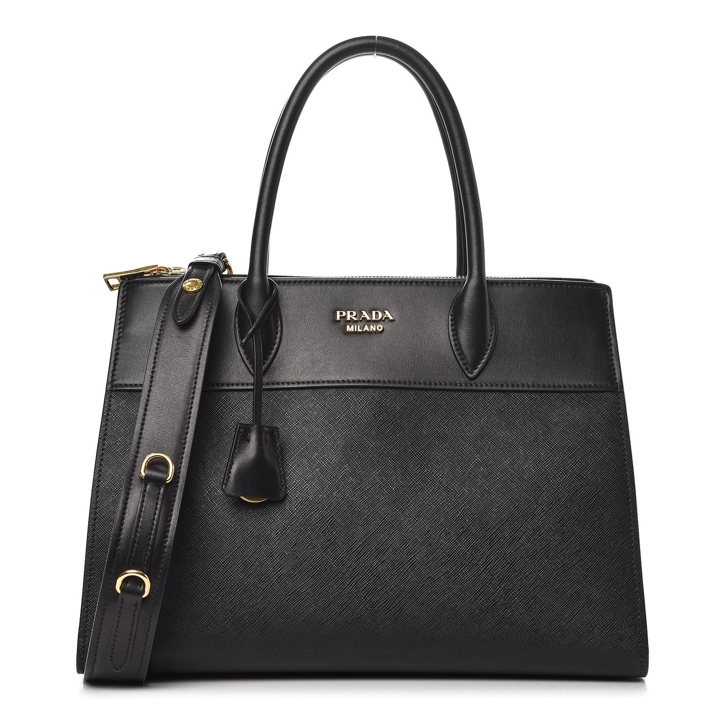 Saffiano City Calfskin Paradigme Bag Black