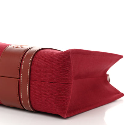 Chloe Canvas Calfskin Medium Woody Ribbon Tote Dark Red 10 of 11