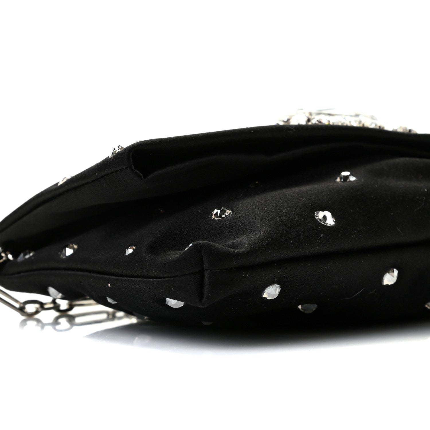 Jimmy Choo Satin Crystal Embellished Titania Clutch Black 4 of 8
