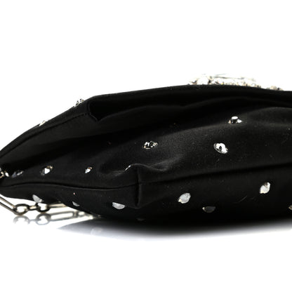 Jimmy Choo Satin Crystal Embellished Titania Clutch Black 4 of 8